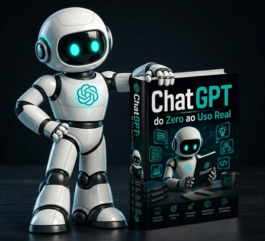 Mockup do livro Curso de Inteligência Artificial com ChatGPT para Iniciantes